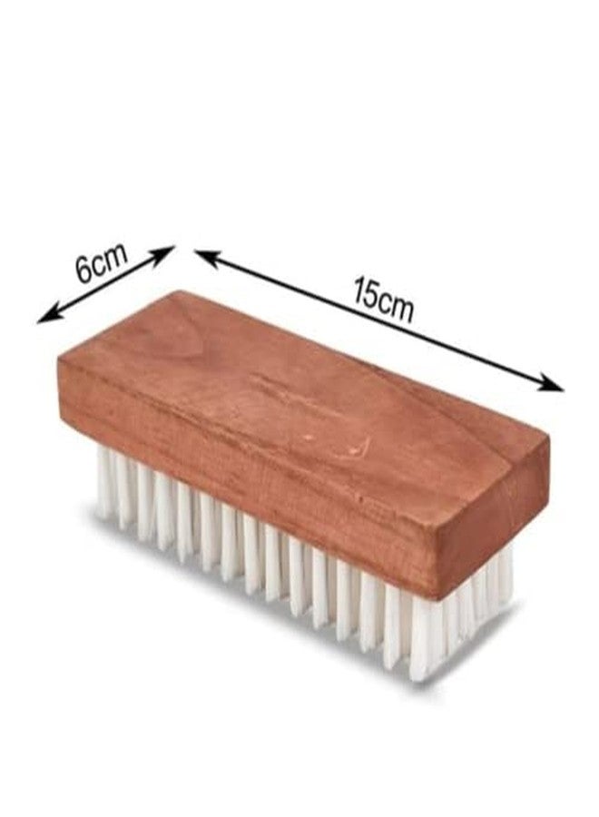 Red Champion Premium Wooden Cloth & Carpet Cleaning Brush - Ergonomic Handle, Flexible Bristles for Gentle & Effective Cleaning of Clothes, Floors, Mats & Carpets (15cm x 6cm, Wooden Finish) - Image 2